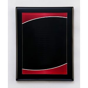 Black Piano Finish Plaque with Red Acrylic Plate 9x12