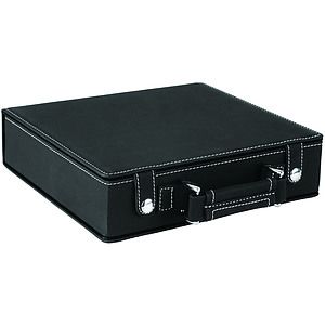 BlackSilver Leatherette 100 Chip Poker Set