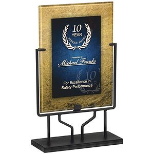7.75 x 9.75 GoldBlue Acrylic Art Plaque with EaselHanger