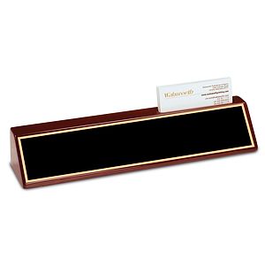 10 12 Rosewood Piano Finish Desk Wedge with Business Card Holder