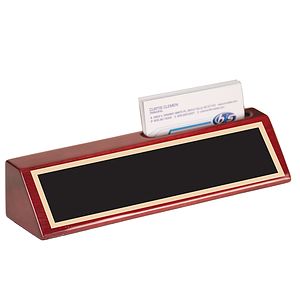 8 12 Rosewood Piano Finish Desk Wedge with Business Card Holder