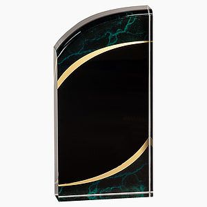 3 12 x 7 Green Marble Rounded Acrylic