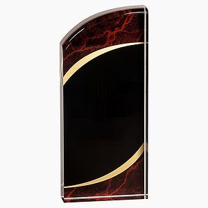 3 12 x 8 Red Marble Rounded Acrylic