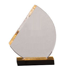 614 x 714 Gold Reflection Sail Acrylic with 5 12 Gold Mirror Base