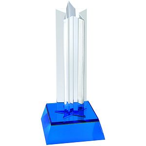 6 34 Blue Star Column Acrylic with Blue Base