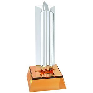 6 34 Gold Star Column Acrylic with Gold Base