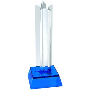 7 12 Blue Star Column Acrylic with Blue Base