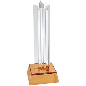 7 12 Gold Star Column Acrylic with Gold Base
