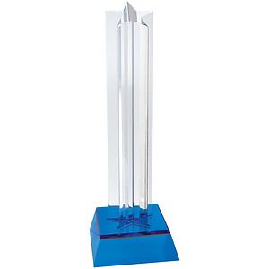 8 12 Blue Star Column Acrylic with Blue Base