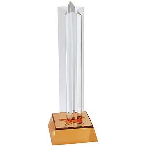 8 12 Gold Star Column Acrylic with Gold Base