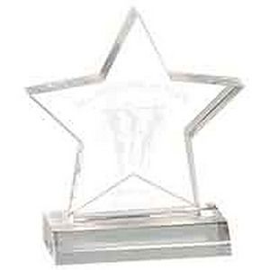 5 x 5 Clear Star Acrylic Award with 4 Base
