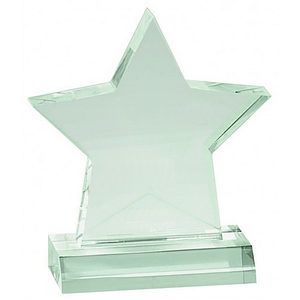5 x 5 Jade Star Acrylic Award with 4 Base