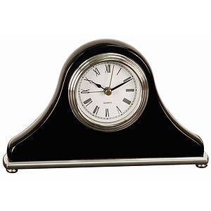 7 12 x 4 12 Black Piano Finish Mantel Desk Clock