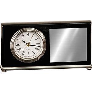 7 12 x 4 Black Piano Finish Horizontal Desk Clock