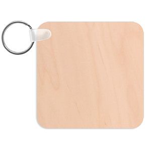 2.25 x 2.25 Square Matte Maple Sublimated Keychain