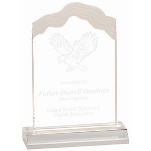 4 12 x 7 Clear Frosted White Cap Edge Acrylic with 5 12 Base