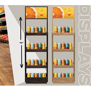 4-Shelf Wood Display Stand
