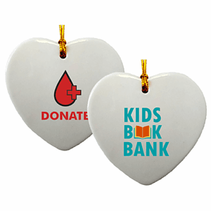 Ceramic Ornaments, 3" Heart