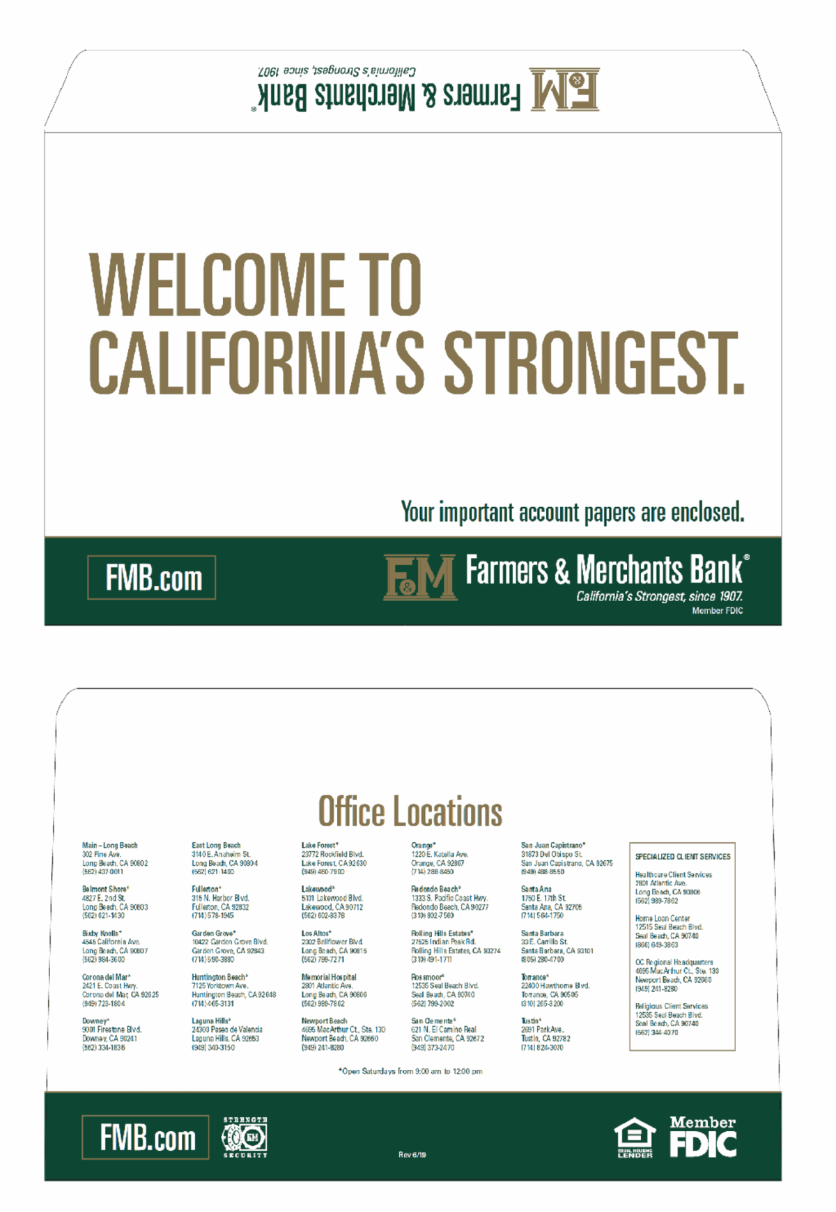 CHECK WELCOME ENVELOPE (Pack of 25)