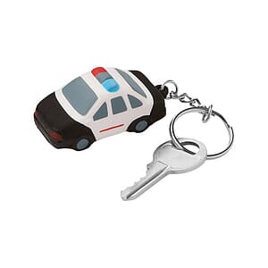 Police Car Shape Stress Ball Keychain