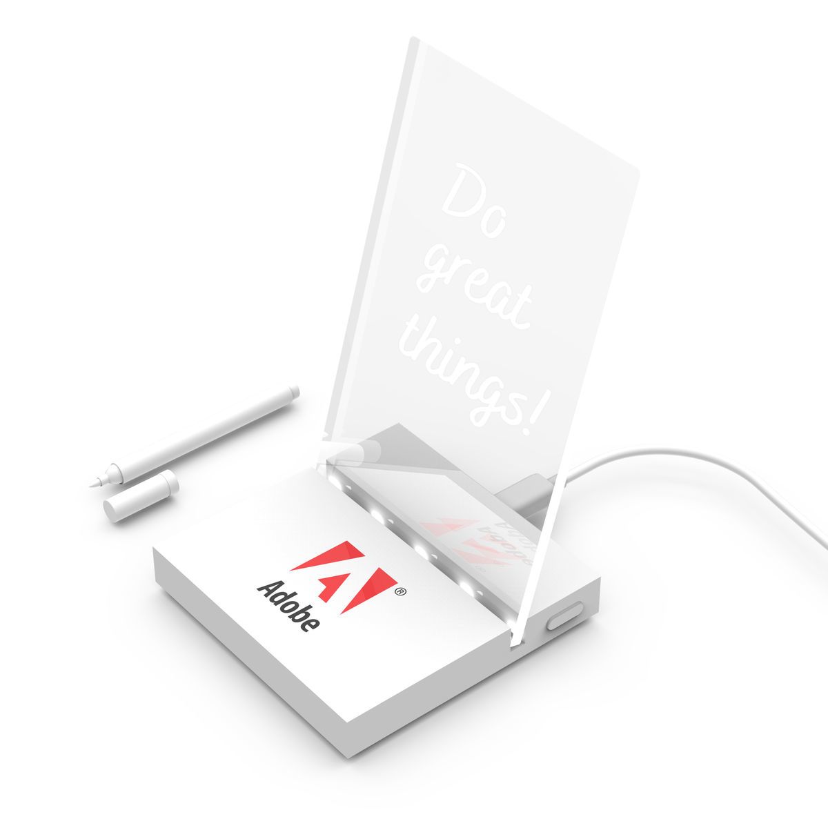 ClearPad Glow : Transparent memo pad with glow-up base