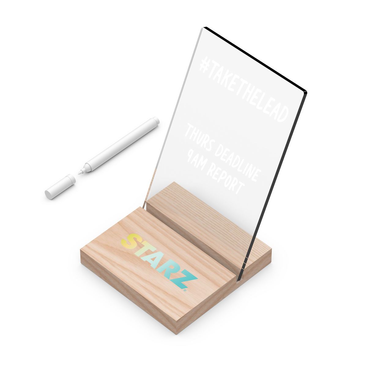 ClearPad Eco : Reusable transparent memo pad with maple wood base