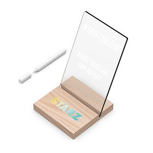 ClearPad Eco : Reusable transparent memo pad with maple wood base