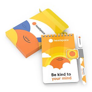 Notes Kit : Notebook set with pen and penholder (top bound)