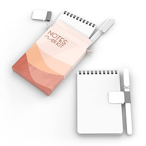 Notes Kit : Notebook set with pen and penholder (top bound)