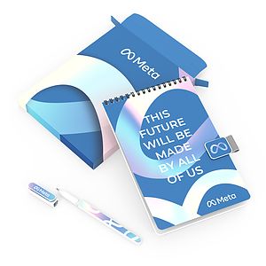 More Notes Kit: Notebook, pen and penholder set (top bound)