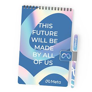 More Notes Kit: Notebook, pen and penholder set (top bound)
