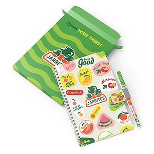More Notes Kit: Notebook, pen and penholder set (side bound)