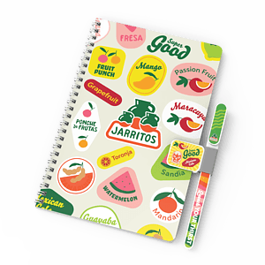 More Notes Kit: Notebook, pen and penholder set (side bound)