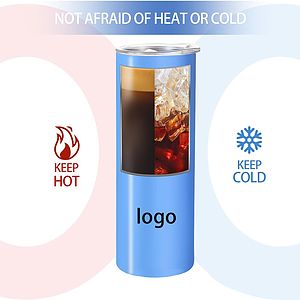 20 OZ Double-Insulated Skinny Tumbler With Straw And Brush