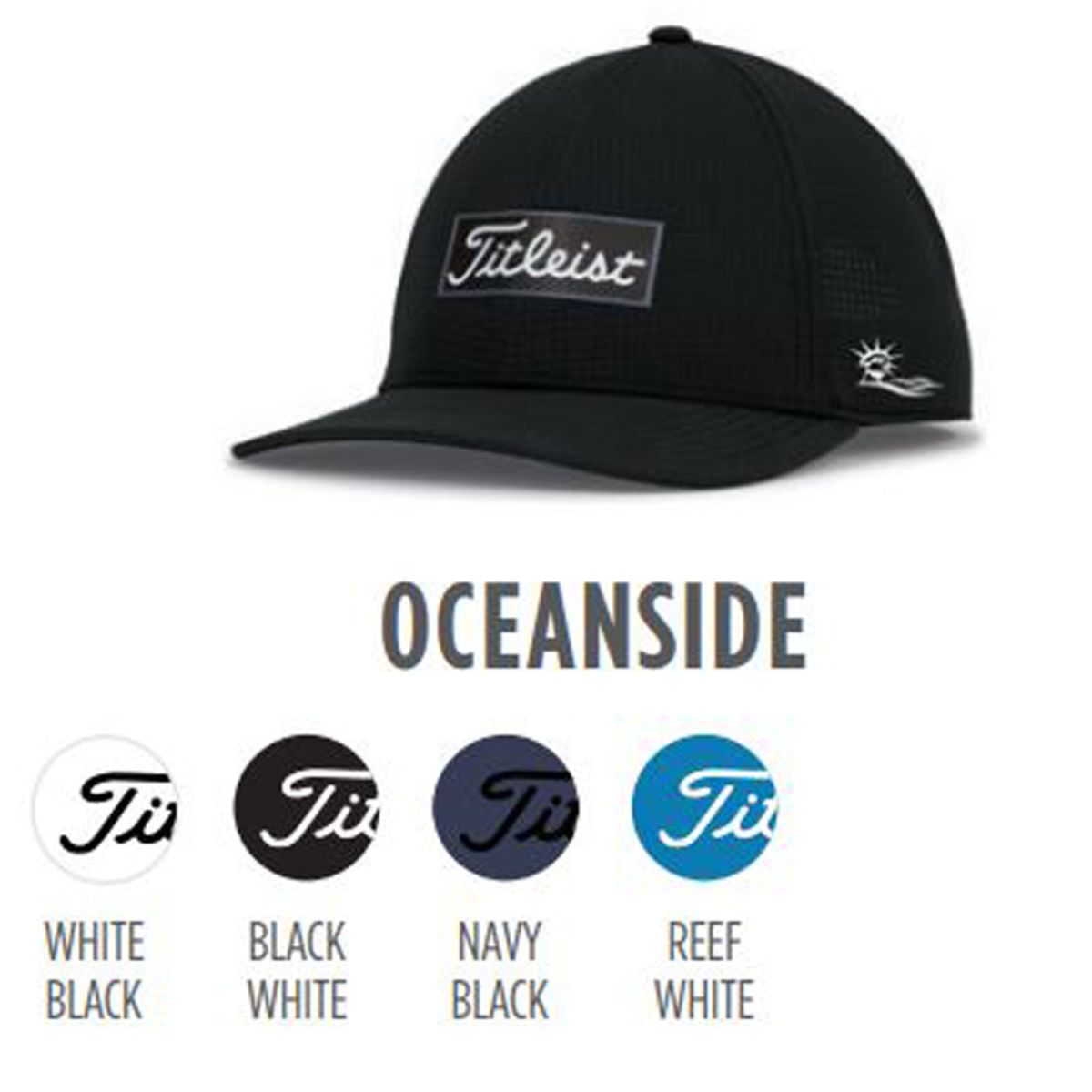 thumbnail image 2 of Titleist Oceanside Snapback Hat – Men’s Performance Golf Cap – Adjustable 2 of 5