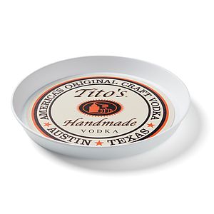 16" Round Serving Tray w/Non-Skid Rubber Base