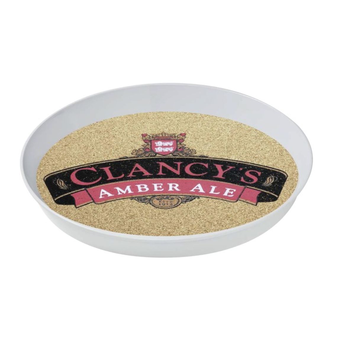 16" Round Styrene Serving Tray - Cork
