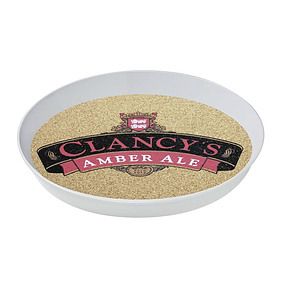 16" Round Styrene Serving Tray - Cork