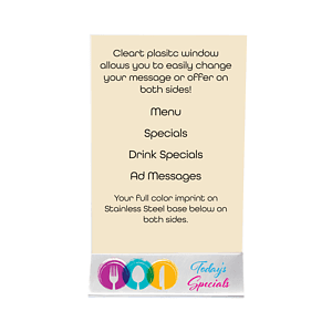 Stainless Steel Table Talker - Full Color Imprint