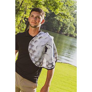 GOLF BALL SHAPED SPORTS TOWEL
