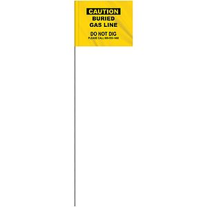 1-Color 4" x 5" Custom Vinyl Marking Flag with 18" Wire