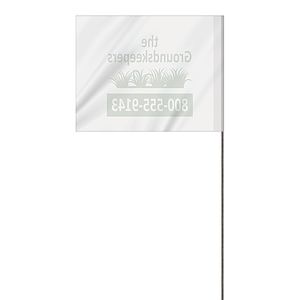 1-Color 4" x 5" Custom Vinyl Marking Flag with 21" Wire