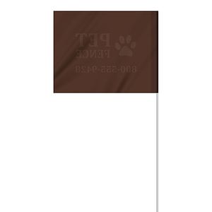 1-Color 4" x 5" Custom Vinyl Marking Flag w/ 18" Plastic Staff