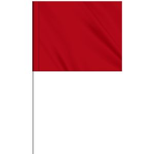 1-Color 4" x 5" Custom Vinyl Marking Flag w/ 18" Fiberglass Staff