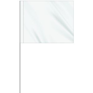 1-Color 4" x 5" Custom Vinyl Marking Flag w/ 18" Fiberglass Staff