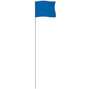 Blue 4" x 5" Marker Flag on a 21" Wire