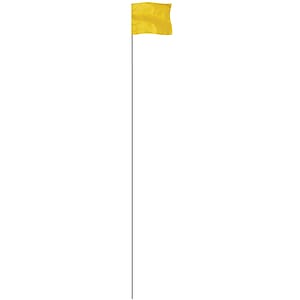 Yellow 4" x 5" Marker Flag on a 36" Wire