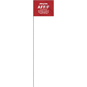 1-Color 4" x 5" Custom High Gloss Polyethylene Marking Flag with 21" Wire Staff