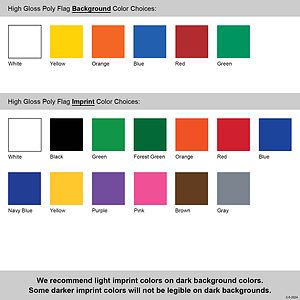 1-Color 4" x 5" Custom High Gloss Polyethylene Marking Flag with 30" Wire Staff