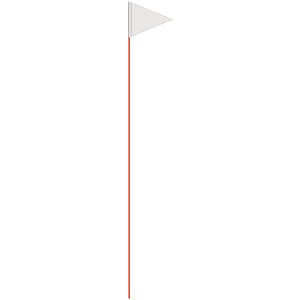 Solid Color White Pennant Field Flag w/Orange Staff